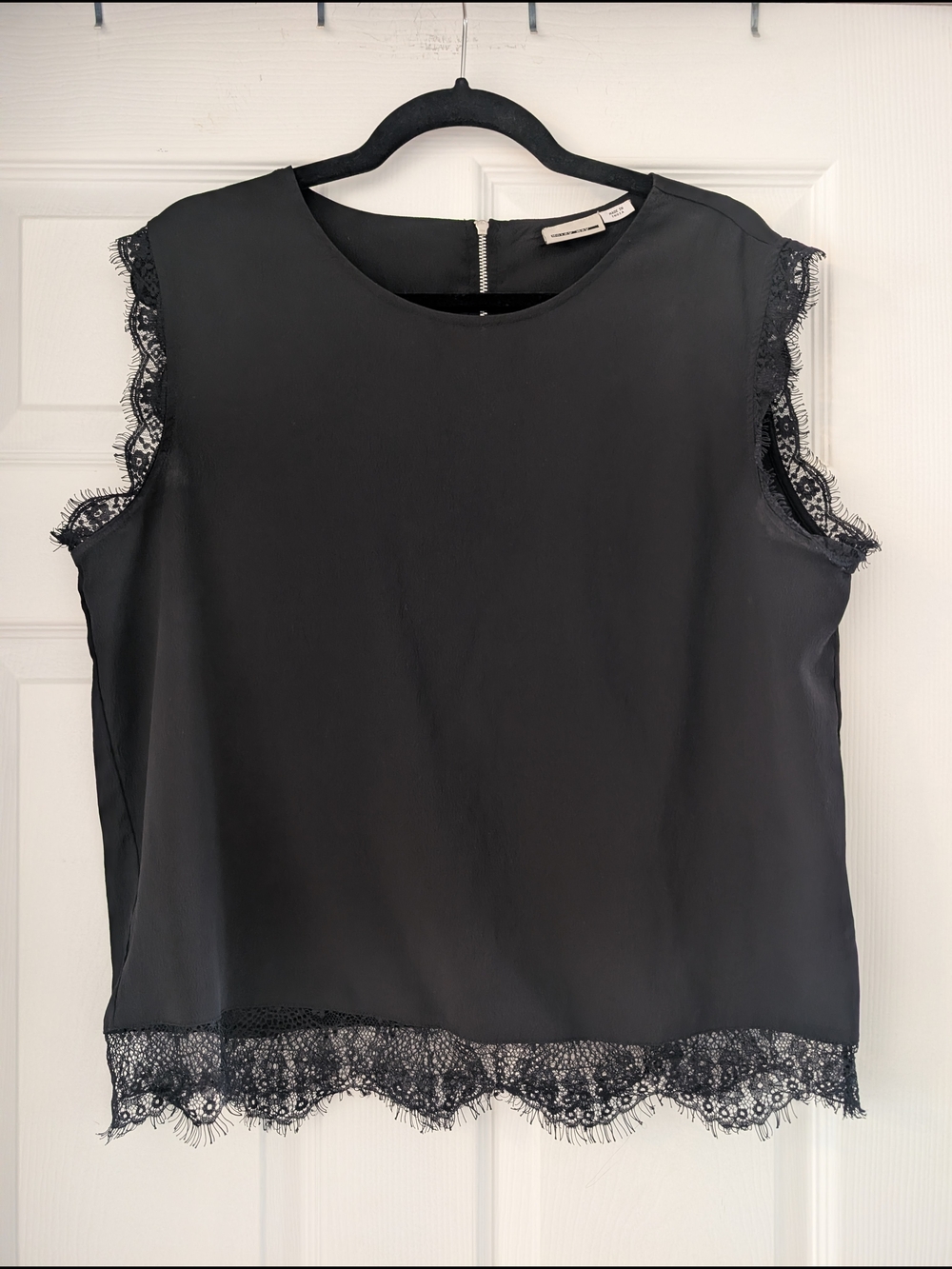 Noisy May Black Lace-Trim Sleeveless Top